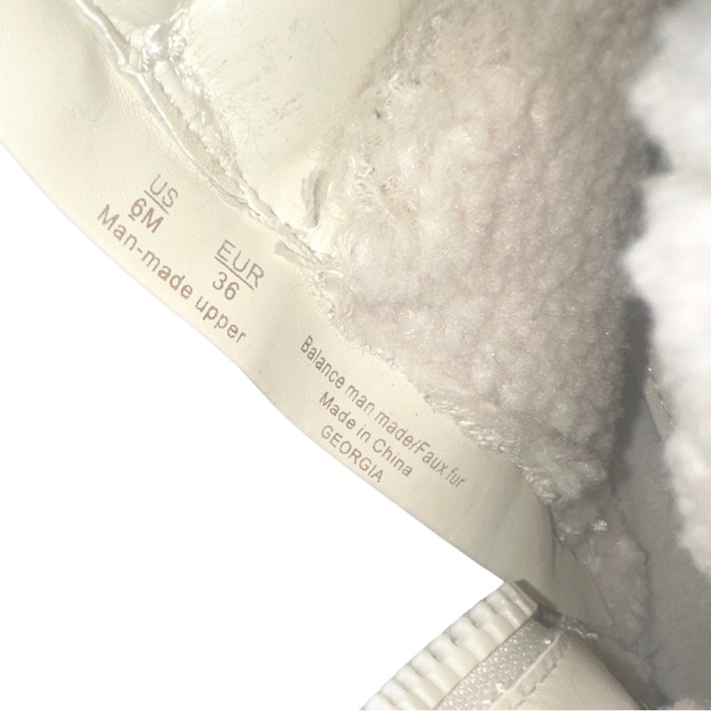 Circus by Sam Edelman Georgia Ivory Shearling Lace-Up Combat Ankle Boots Size 6 - Picture 9 of 12